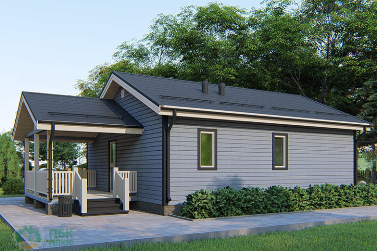 Дом из бруса «Безгодовка» 12х8 с террасой