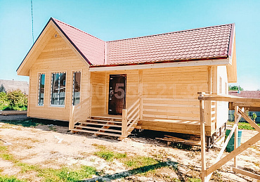 Одноэтажный каркасный дом 7,25х10м. в Ленинградской области.