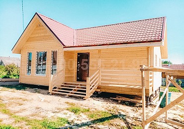 Одноэтажный каркасный дом 7,25х10м. в Ленинградской области.