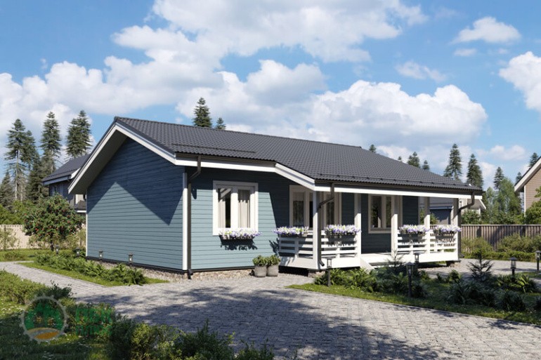 Одноэтажный каркасный дом «Витимкан» 11х11