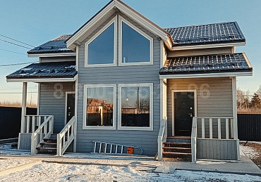 Каркасный двухэтажный дом 10 на 7,5 м.