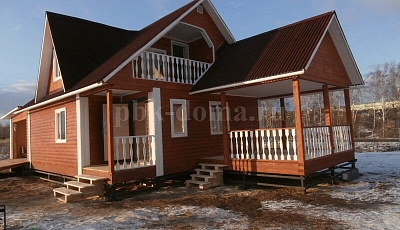 Баня из бруса 12х7,5 м по нашему проекту.