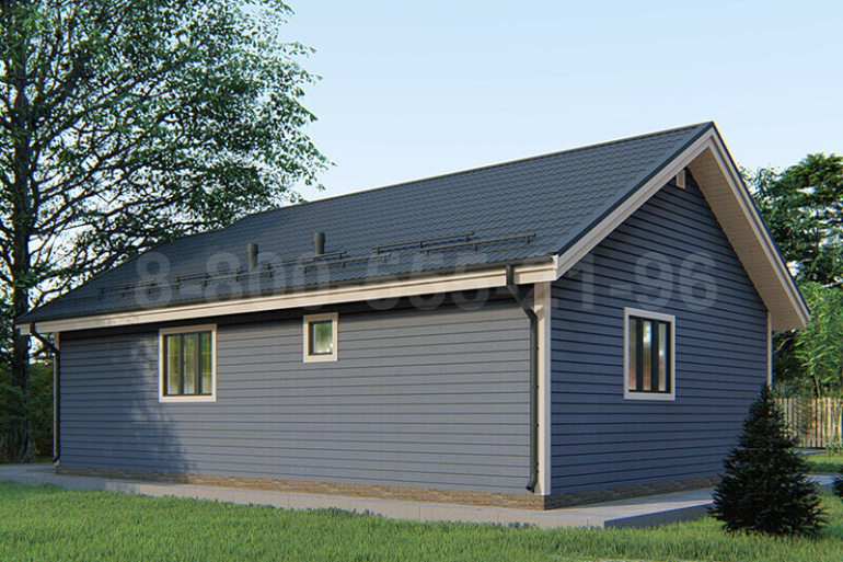 Одноэтажный каркасный дом «Мусь» 12х8