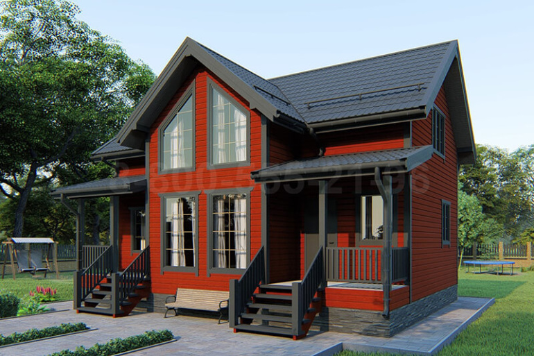 Полутораэтажный каркасный дом «Сена» 10х7.5