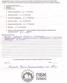 Опросные листы