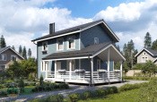 Двухэтажный каркасный дом «Онон» 12х8.9