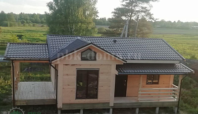 Одноэтажный дом из бруса 12 на 8 м.