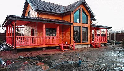 Двухэтажный каркасный дом 14х9м. в Ленинградской области.