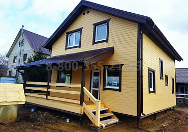 Двухэтажный каркасный дом 8х13м. в Московской области.