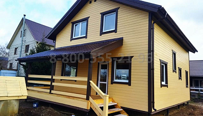 Двухэтажный каркасный дом 8х13м. в Московской области.