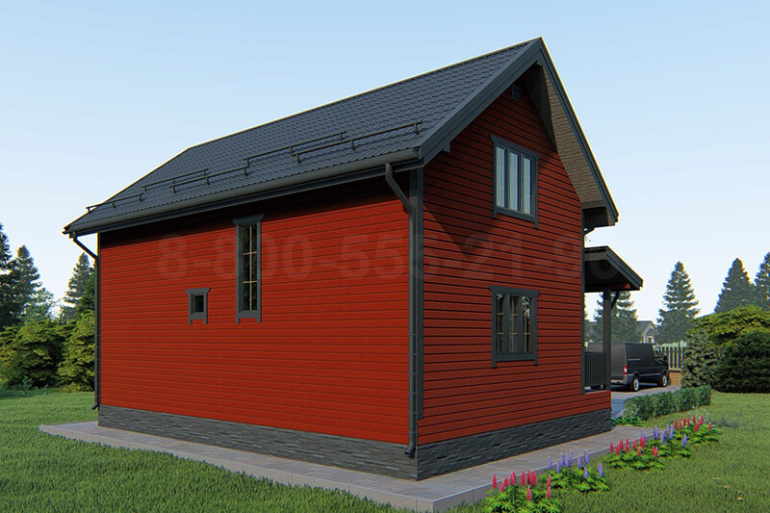 Полутораэтажный каркасный дом «Сена» 10х7.5