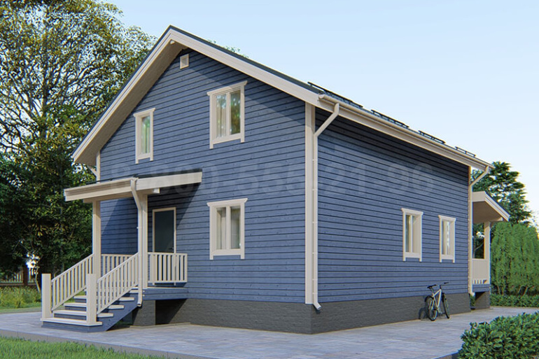 Полутораэтажный каркасный дом «Алазея» 13х8