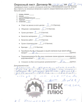 Опросные листы