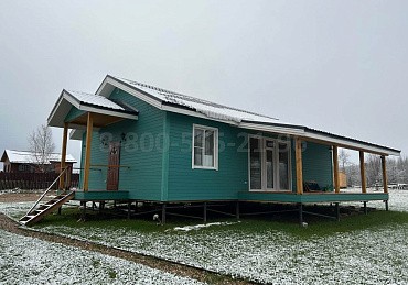 Одноэтажный каркасный дом 12х11м. в Московской области.