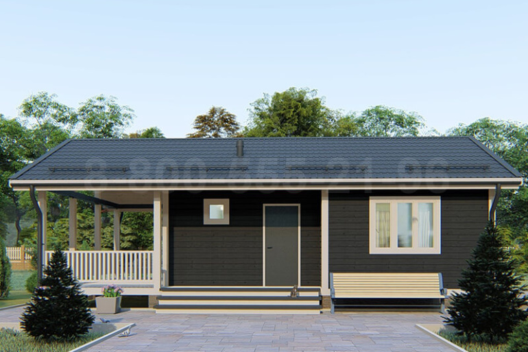 Одноэтажный дачный дом из бруса «Замбези» 11х6