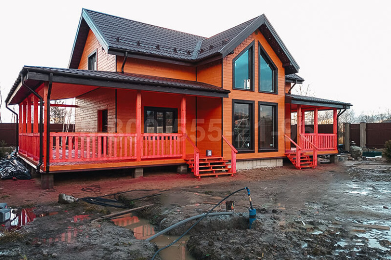 Каркасный дом со вторым светом «Москва» 14х9