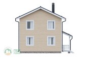 фасад двухэтажного каркасного дома 12х8,9 с прямой двускатной кровлей