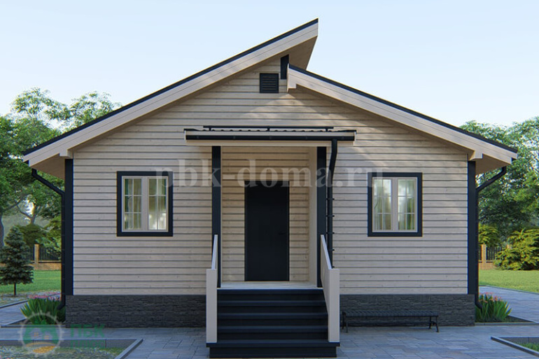 Одноэтажный дачный дом из бруса «Рона» 10х8,5