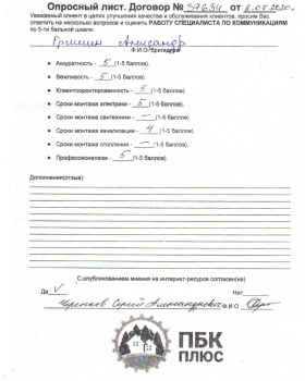 Опросные листы