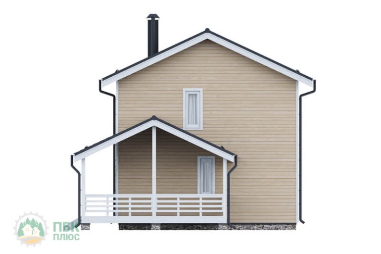 Двухэтажный дом из бруса «Онон» 12х8.9 с террасой