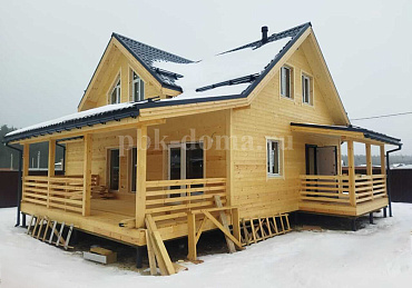Двухэтажный каркасный дом 12.5х11м в Московской области