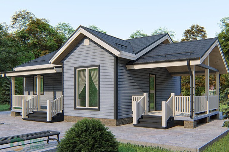 Одноэтажный каркасный дом «Безгодовка» 12х8