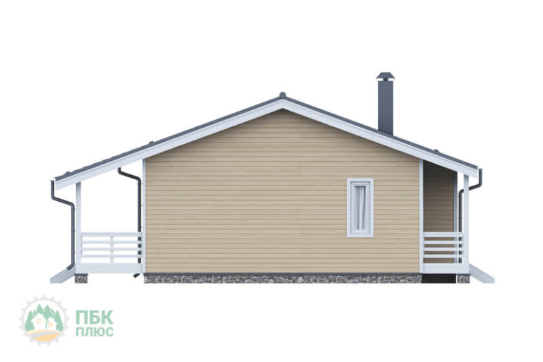 Одноэтажный дом из бруса «Витимкан» 11х11 с террасой