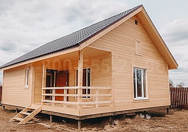 Одноэтажный каркасный дом 10х8м. в Московской области.